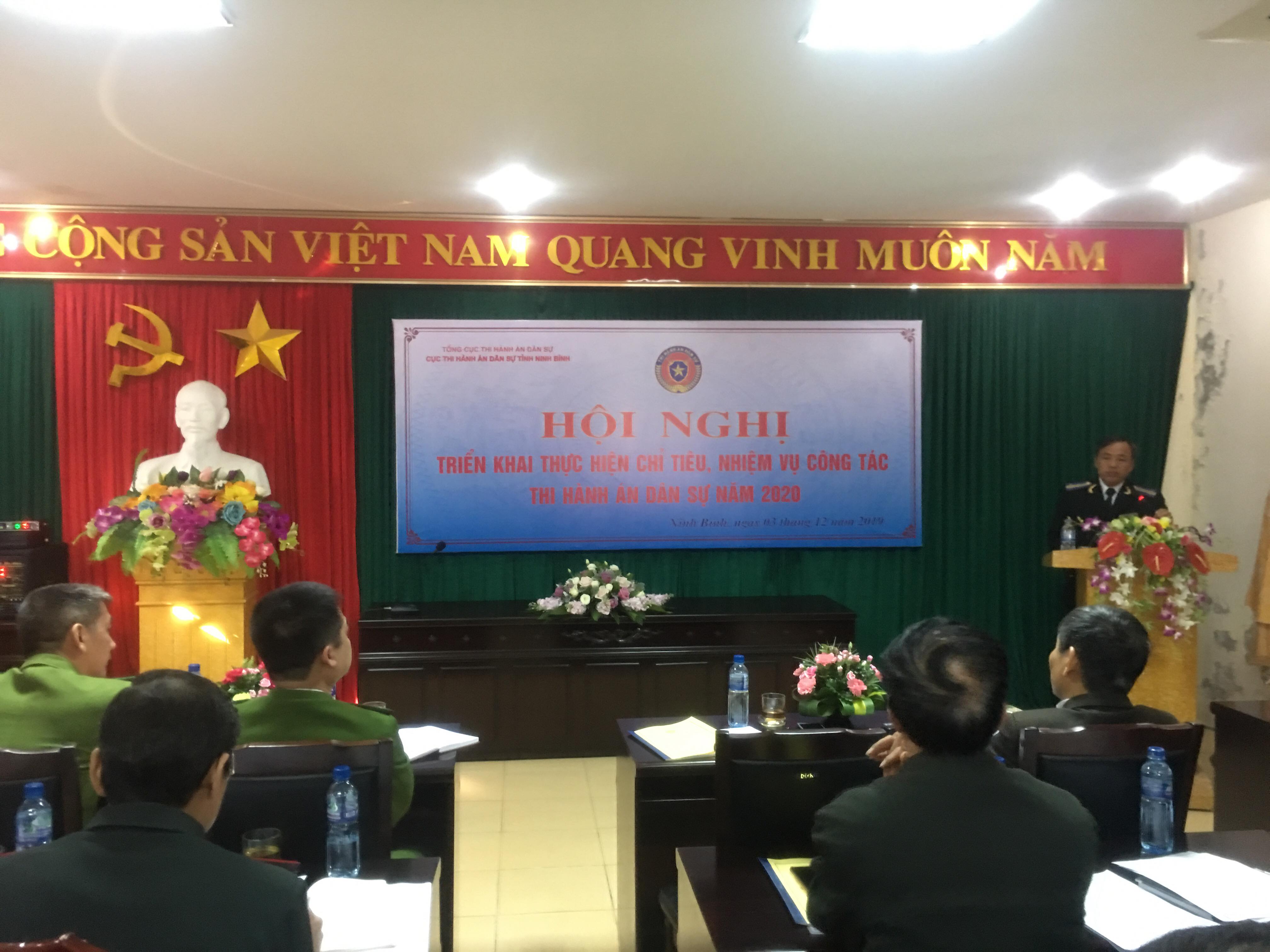 Cục Thi hành án dân sự tỉnh Ninh Bình tổ chức Hội nghị triển khai thực hiện chỉ tiêu, nhiệm vụ công tác thi hành án năm 2020.