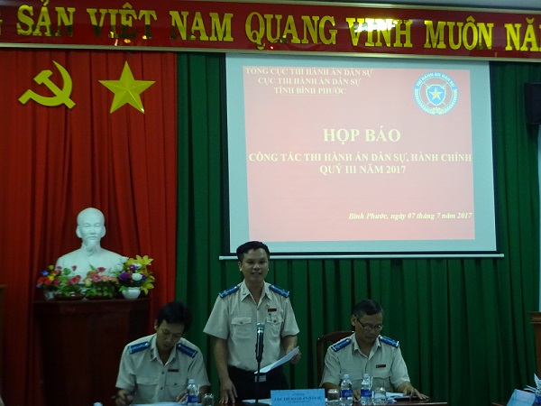 Cục THADS tỉnh Bình Phước tổ chức họp báo Quý III năm 2017