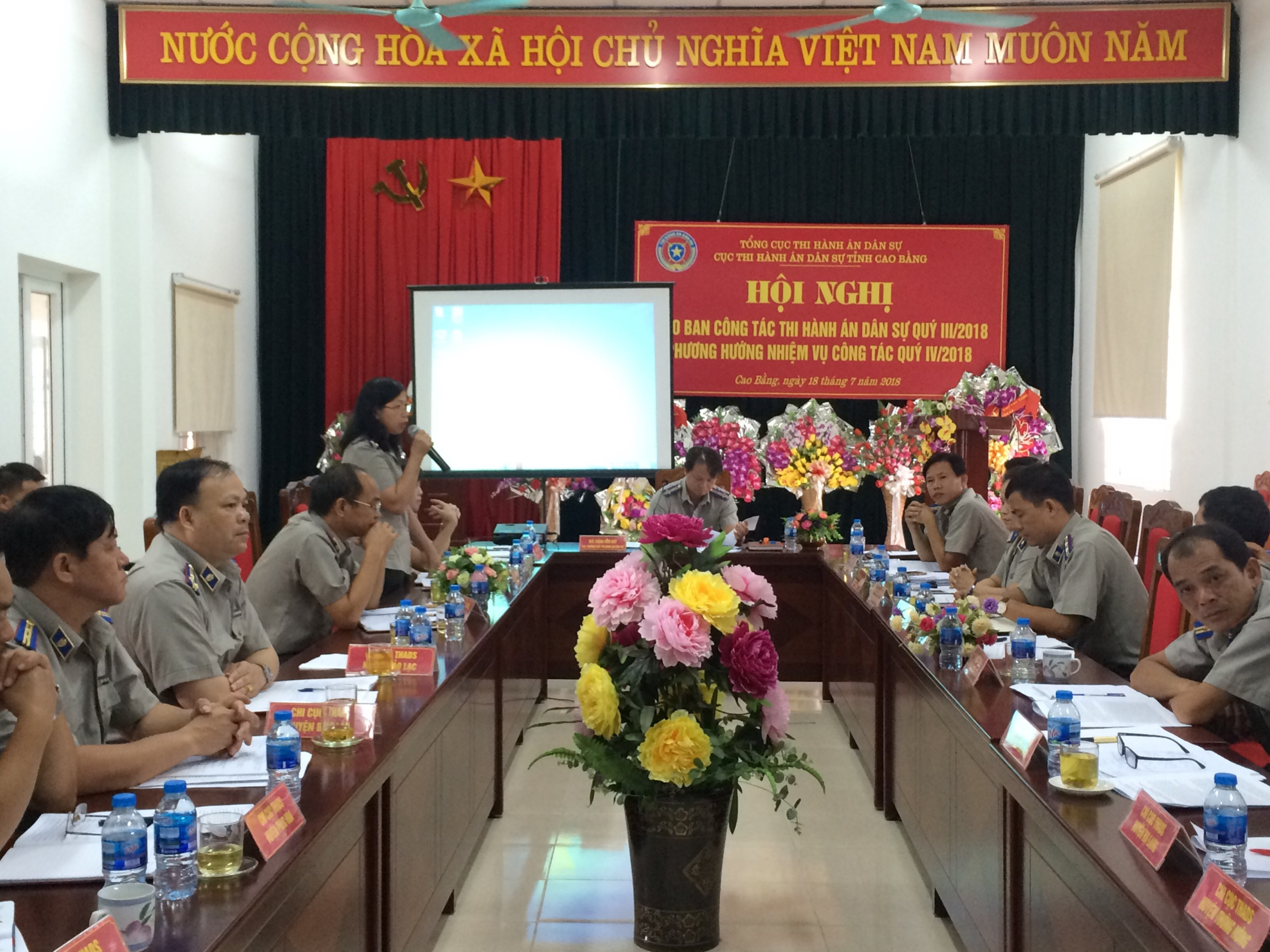 Cục Thi hành án dân sự tỉnh Cao Bằng tổ chức Hội nghị Giao ban công tác Thi hành án dân sự Quý III năm 2018