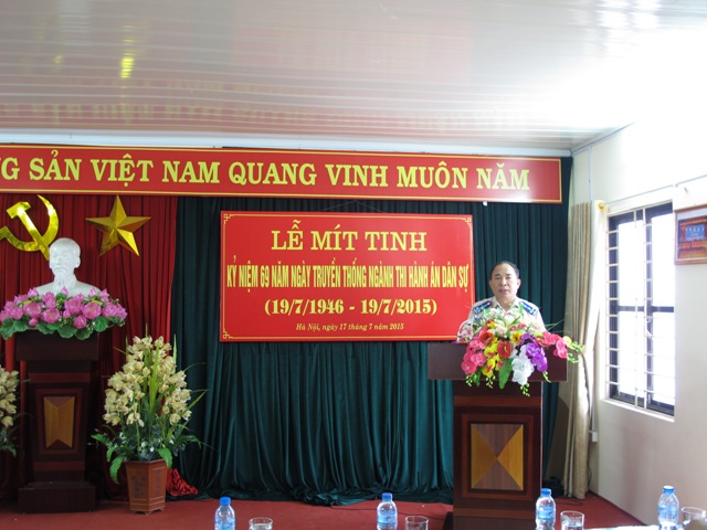 Cục Thi hành án dân sự thành phố Hà Nội Mít tinh kỷ niệm 69 năm ngày truyền thống Thi hành án dân sự (19/7/1946 – 19/7/2015)