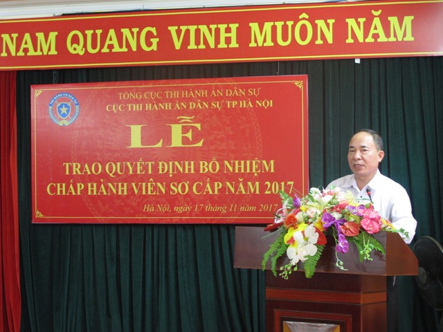 Cục Thi hành án dân sự thành phố Hà Nội tổ chức Lễ trao Quyết định bổ nhiệm Chấp hành viên sơ cấp năm 2017