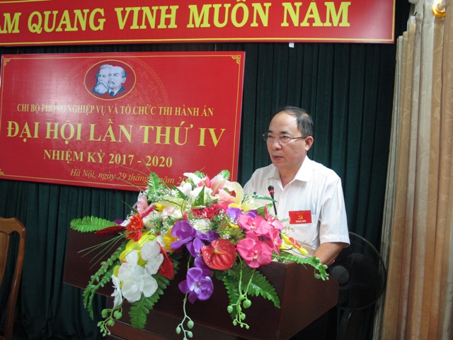 Chi bộ Phòng Nghiệp vụ và Tổ chức Thi hành án - Cục Thi hành án dân sự thành phố Hà Nội tổ chức Đại hội Chi bộ lần thứ IV, nhiệm kỳ 2017-2020