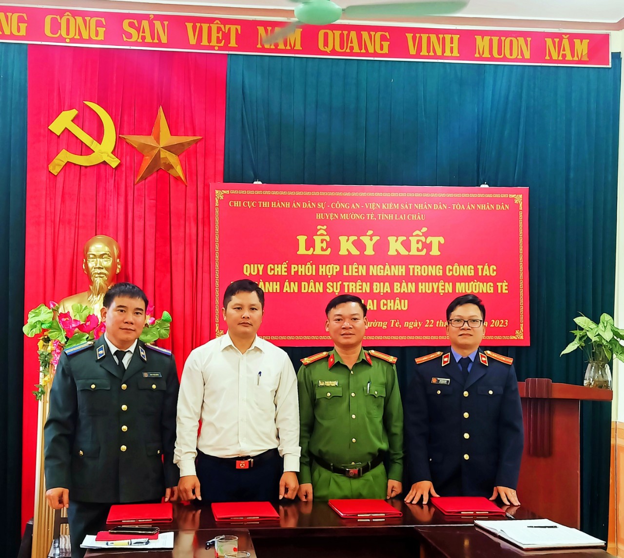 Chi cục Thi hành án dân sự huyện Mường Tè, tỉnh Lai Châu ký kết Quy chế phối hợp liên ngành trong công tác Thi hành án dân sự trên địa bàn huyện Mường Tè