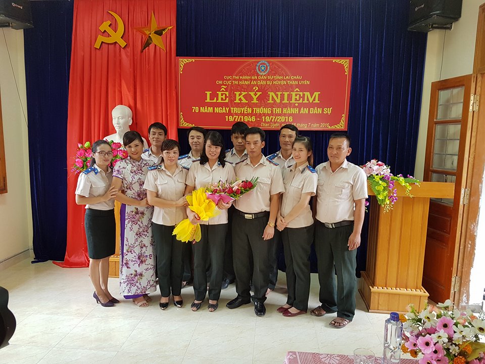 Chi cục Thi hành án dân sự huyện Than Uyên tổ chức Lễ kỷ niệm 70 năm ngày truyền thống Thi hành án dân sự (19/7/1946 – 19/7/2016)
