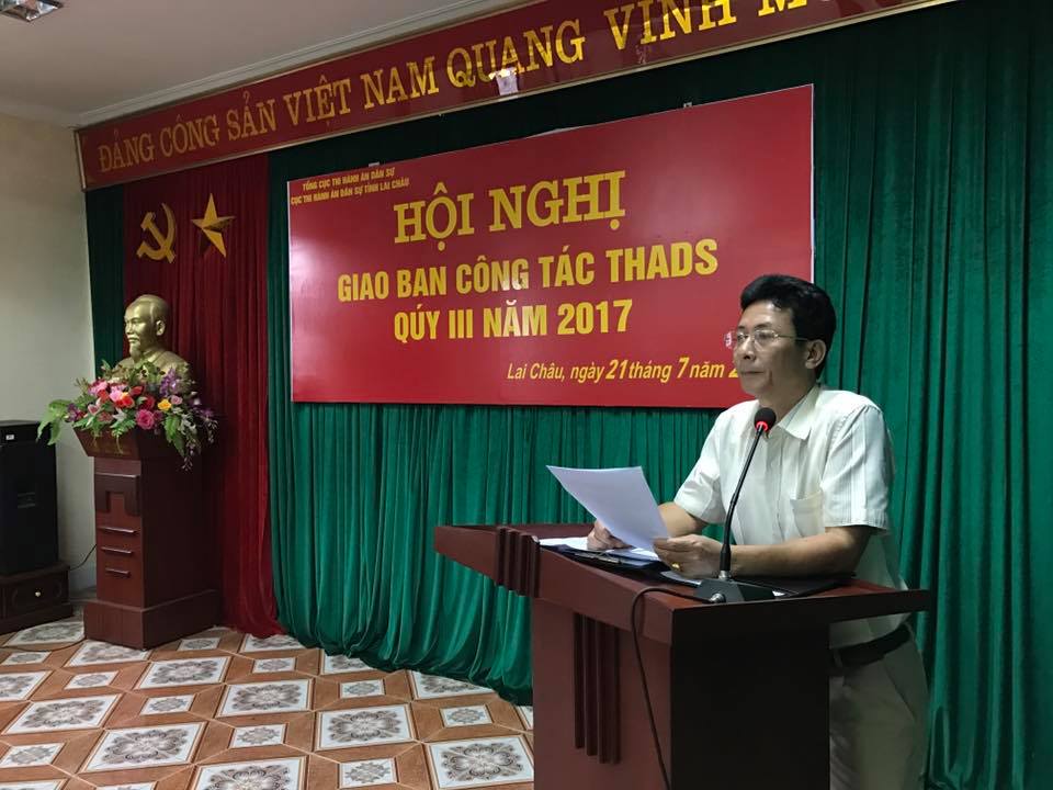 Cục Thi hành án dân sự tỉnh Lai Châu tổ chức Hội nghị giao ban  công tác thi hành án dân sự quý III năm 2017