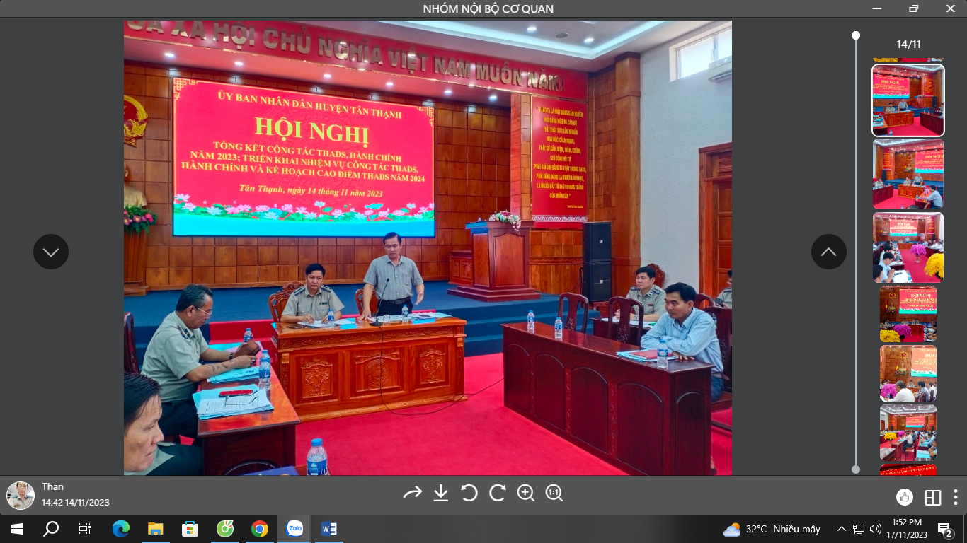 Tân Thạnh: Tổng kết công tác thi hành án dân sự năm 2023