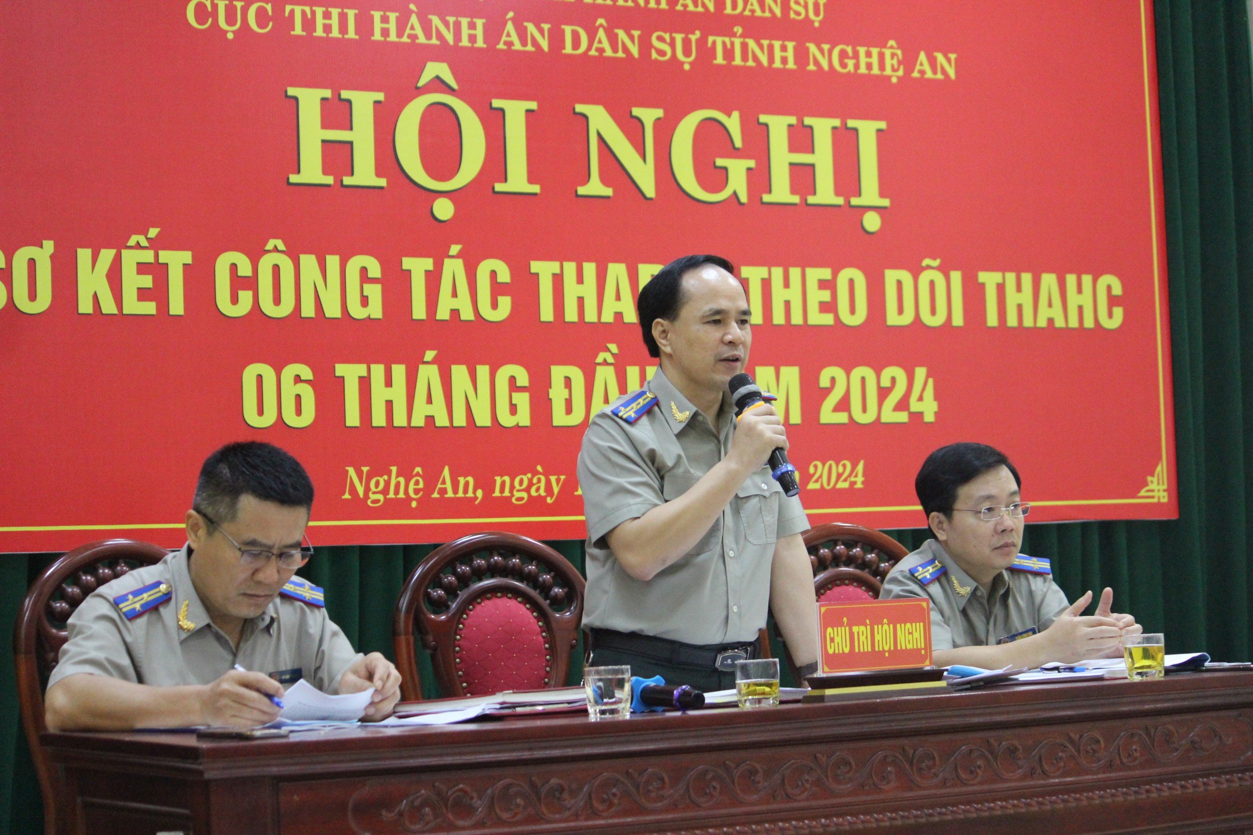 Cục Thi hành án dân sự tỉnh Nghệ An tổ chức Hội nghị sơ kết công tác Thi hành án dân sự, theo dõi Thi hành án hành chính 6 tháng đầu năm 2024
