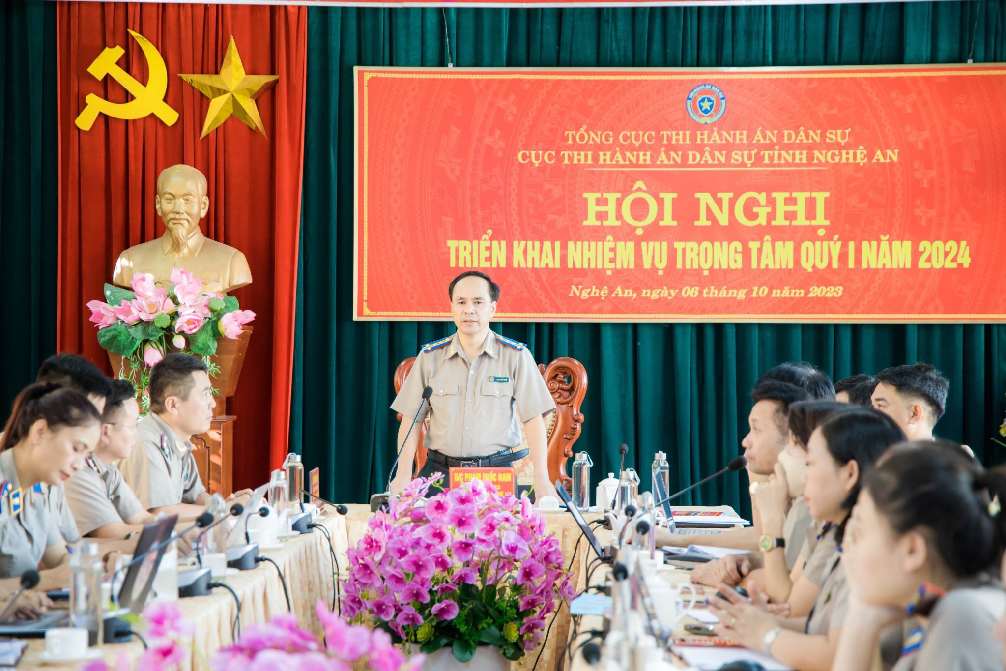 Cục Thi hành án dân sự tỉnh Nghệ An tổ chức Hội nghị triển khai nhiệm vụ trọng tâm công tác Thi hành án dân sự, theo dõi thi hành án hành chính quý I/2024.