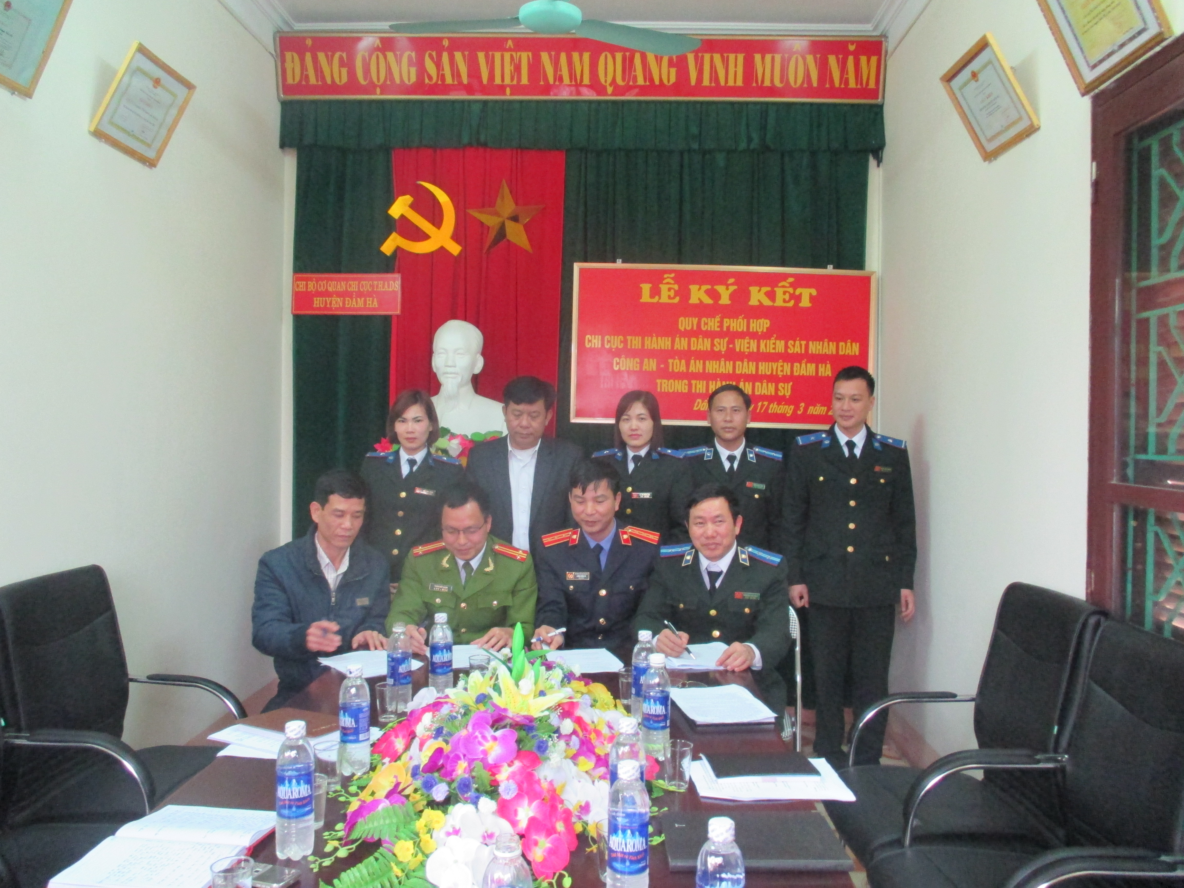 Chi cục Thi hành án dân sự huyện Đầm Hà tổ chức lễ ký kết Quy chế liên ngành trong công tác thi hành án dân sự.
