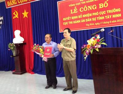 Lễ công bố và trao quyết định Phó Cục trưởng THADS tỉnh Tây Ninh
