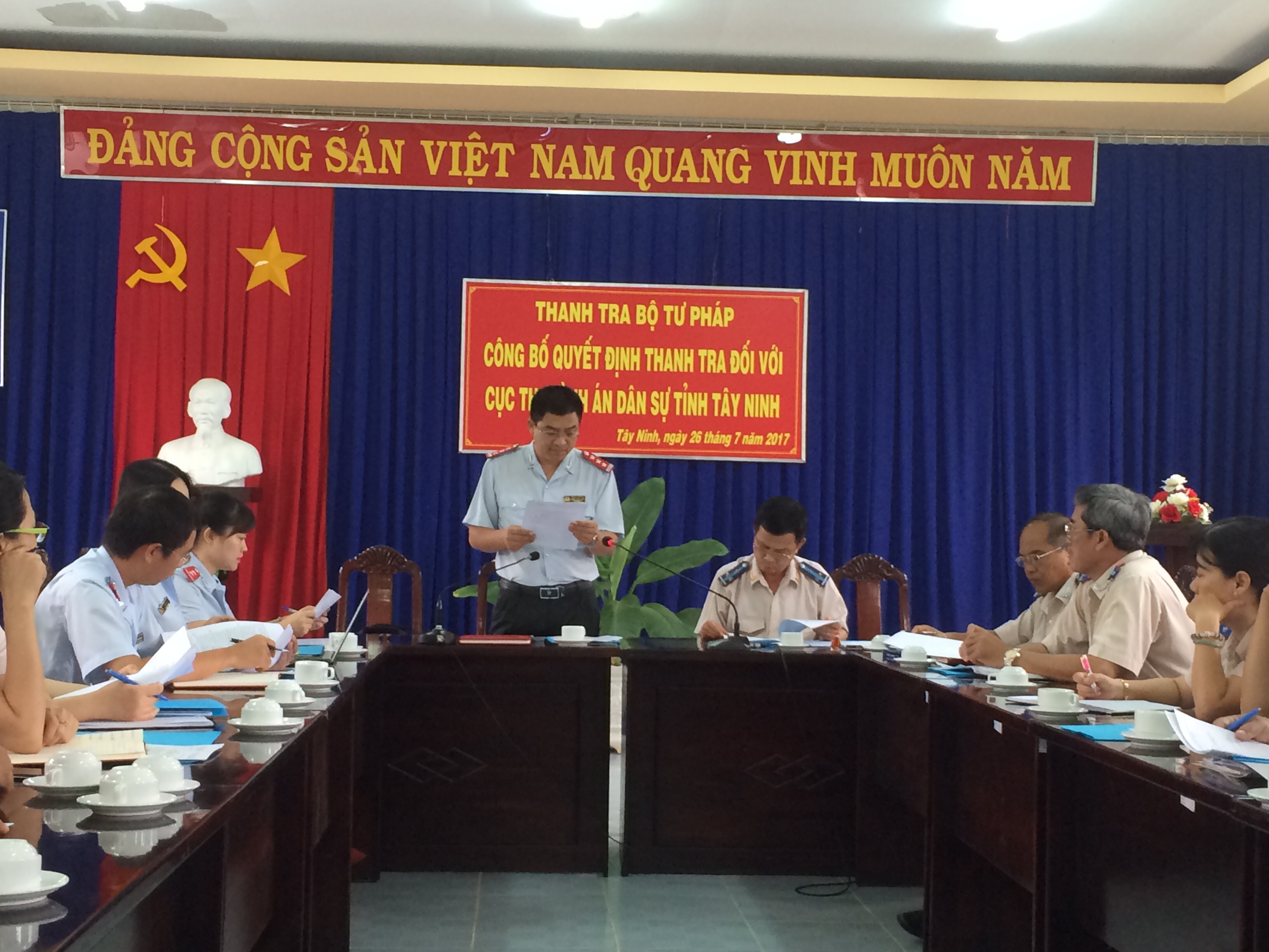 Thanh tra Bộ Tư pháp công bố Quyết định thanh tra Cục Thi hành án dân sự tỉnh Tây Ninh