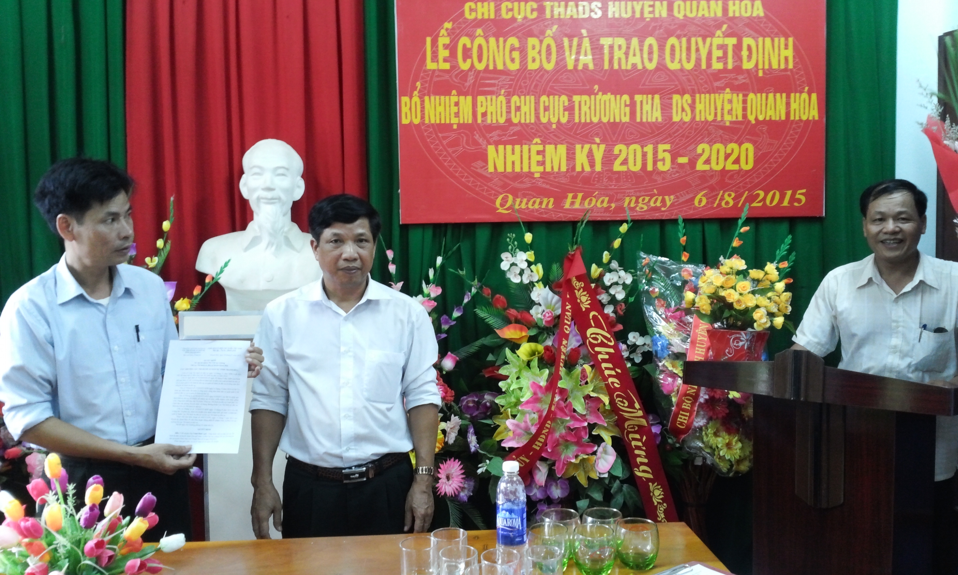 Công bố quyết định bổ nhiệm Phó Chi cục trưởng Chi cục THADS huyện Quan Hóa