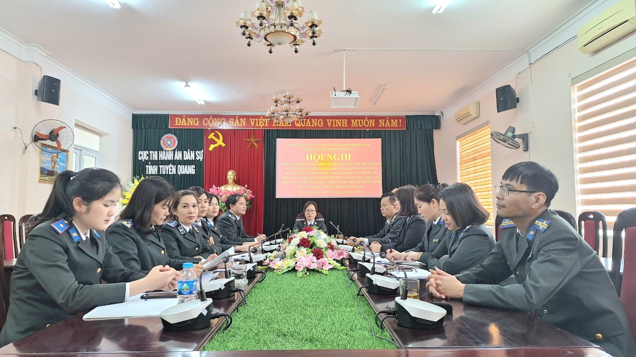 Chi bộ Cục THADS tham dự Hội nghị triển khai đợt sinh hoạt chính trị, tư tưởng về nội dung bài viết của Tổng Bí thư Nguyễn Phú Trọng và triển khai chuyên đề học tập và làm theo tư tưởng, đạo đức, phong cách Hồ Chí Minh năm 2024