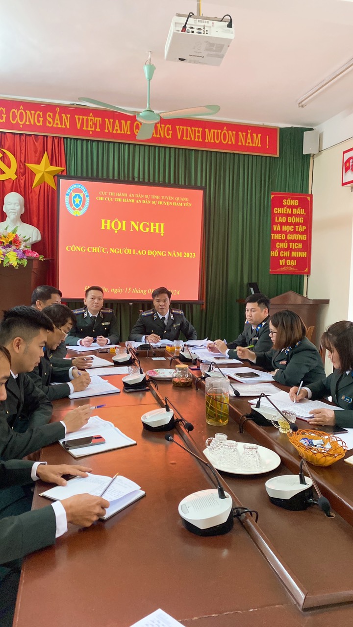 Chi cục Thi hành án dân sự huyện Hàm Yên tổ chức  Hội nghị công chức, người lao động năm 2023