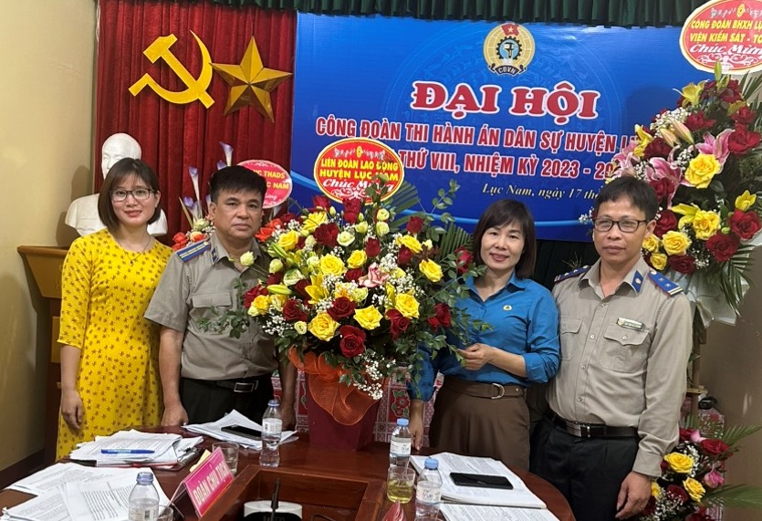 Tổ chức thành công Đại hội công đoàn Chi cục Thi hành án dân sự huyện Lục Nam nhiệm kỳ 2023-2028