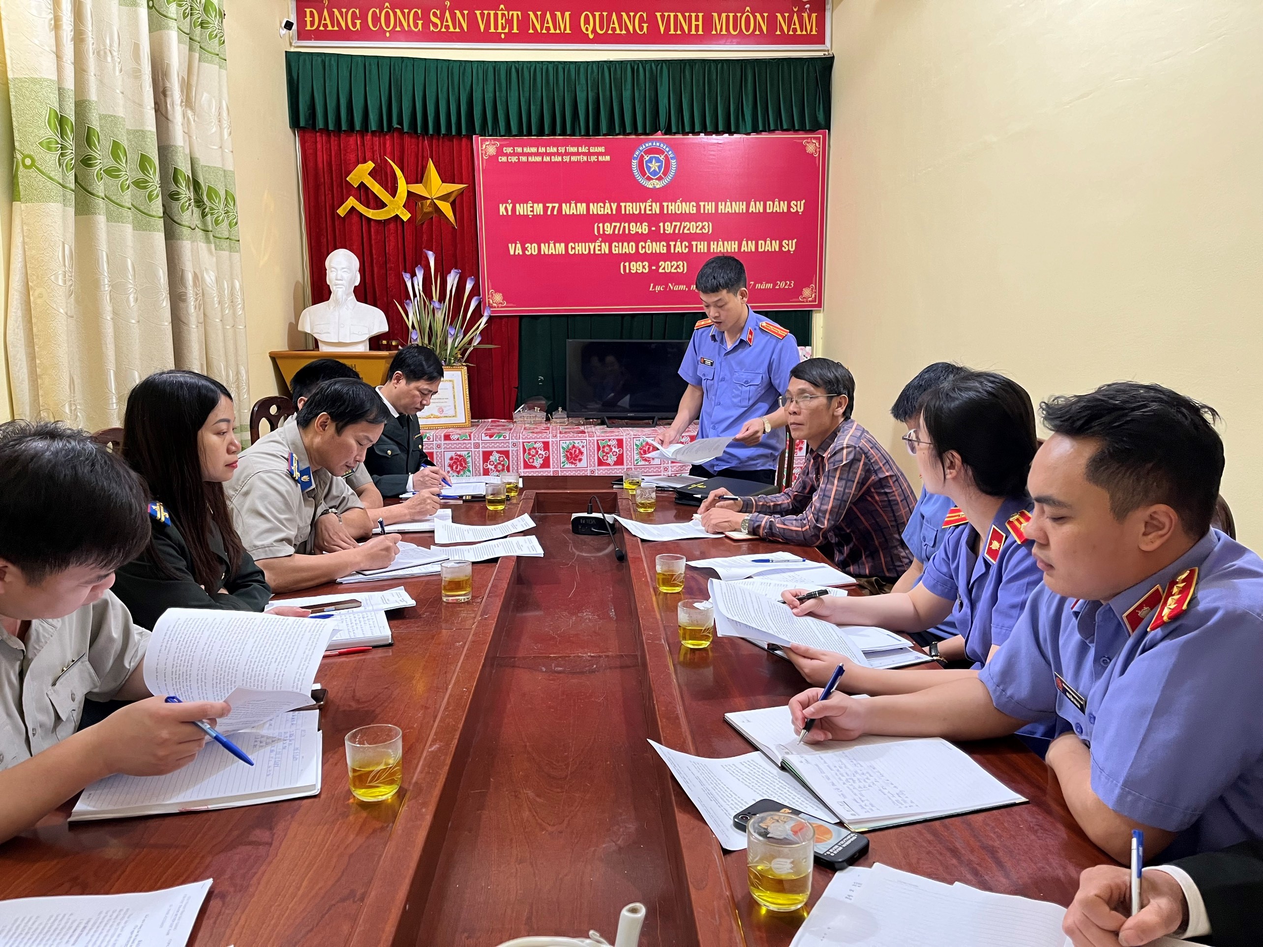 Lục Nam: Viện kiểm sát nhân dân huyện Lục Nam công bố Quyết định trực tiếp kiểm sát Chi cục Thi hành án dân sự huyện Lục Nam năm 2024