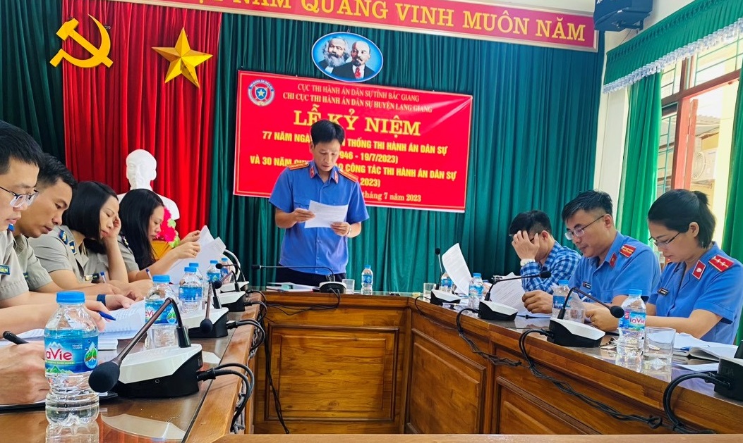 Lạng Giang: Công bố Quyết định trực tiếp kiểm sát việc tuân theo pháp luật trong công tác thi hành án dân sự tại Chi cục Thi hành án dân sự huyện Lạng Giang