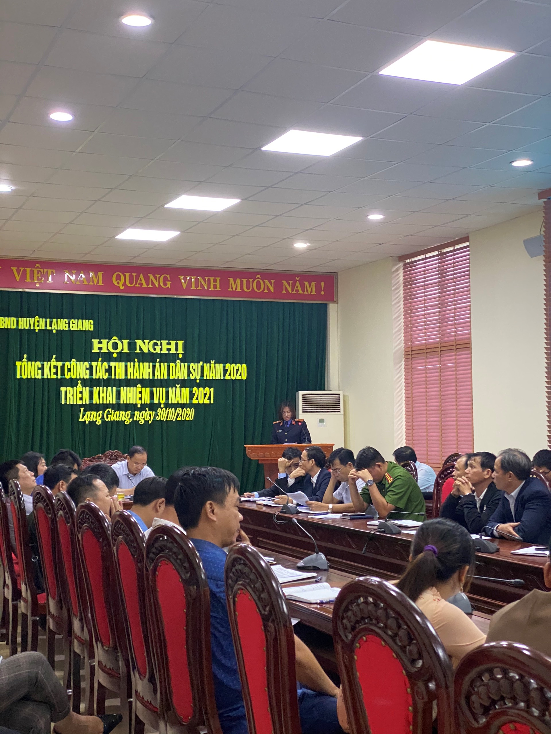 Hội nghị tổng kết công tác thi hành án dân sự năm 2020, triển khai nhiệm vụ năm 2021 của Chi cục Thi hành án dân sự huyện Lạng Giang
