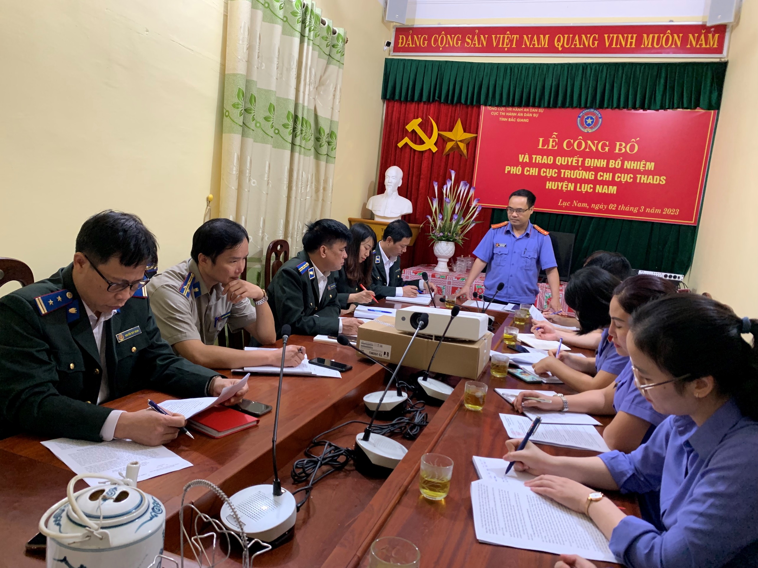 Viện kiểm sát nhân dân huyện Lục Nam công bố Quyết định trực tiếp kiểm sát Chi cục Thi hành án dân sự huyện Lục Nam