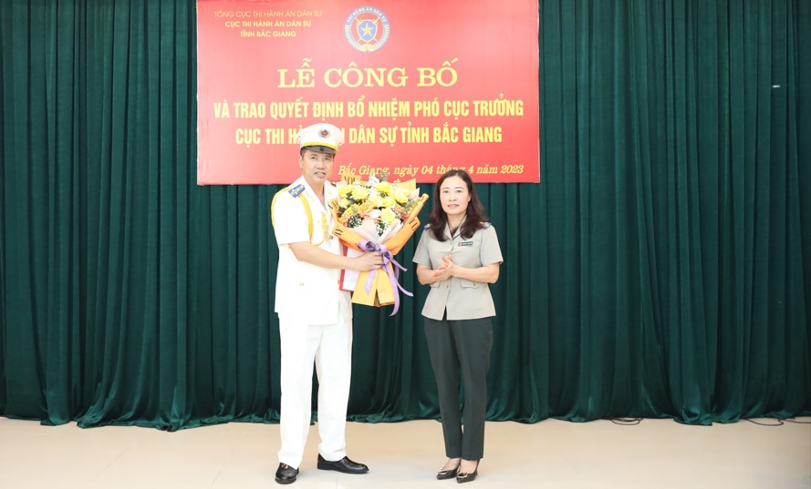 Cục THADS tỉnh Bắc Giang tổ chức  Lễ công bố và trao Quyết định bổ nhiệm Phó Cục trưởng