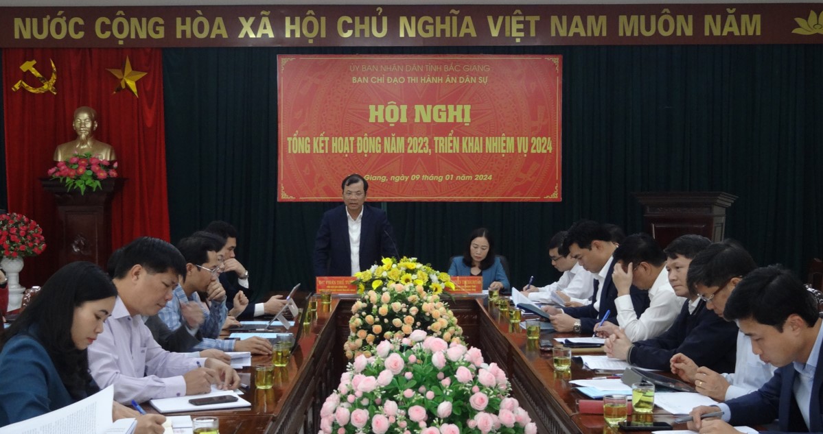 Hội nghị tổng kết hoạt động của Ban Chỉ đạo Thi hành án dân sự tỉnh Bắc Giang  năm 2023, triển khai nhiệm vụ công tác năm 2024