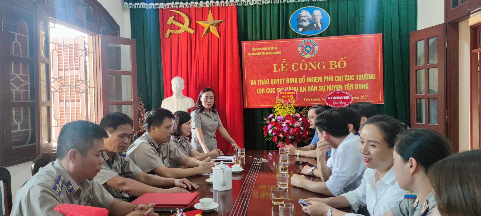 Cục THADS tỉnh Bắc Giang tổ chức  công bố và trao quyết định điều động,bổ nhiệm Phó Chi cục trưởng Chi cục THADS các huyện  Việt Yên, Yên Dũng