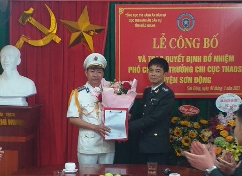 Cục THADS tỉnh Bắc Giang tổ chức Lễ công bố Quyết định về việc bổ nhiệm ông Vi Văn Lưu giữ chức vụ Phó Chi cục trưởng Chi cục THADS huyện Sơn Động