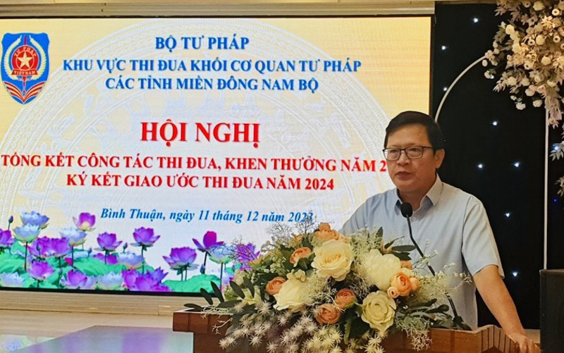 Hội nghị Tổng kết công tác thi đua, khen thưởng Khối cơ quan Tư pháp các tỉnh Đông Nam Bộ năm 2023