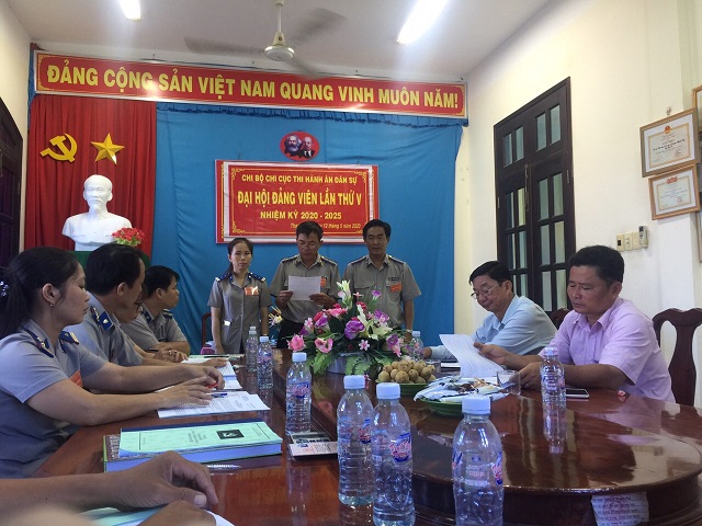 Chi cục Thi hành án dân sự huyện Thạnh Phú  tổ chức Đại hội Chi bộ nhiệm kỳ 2020-2025