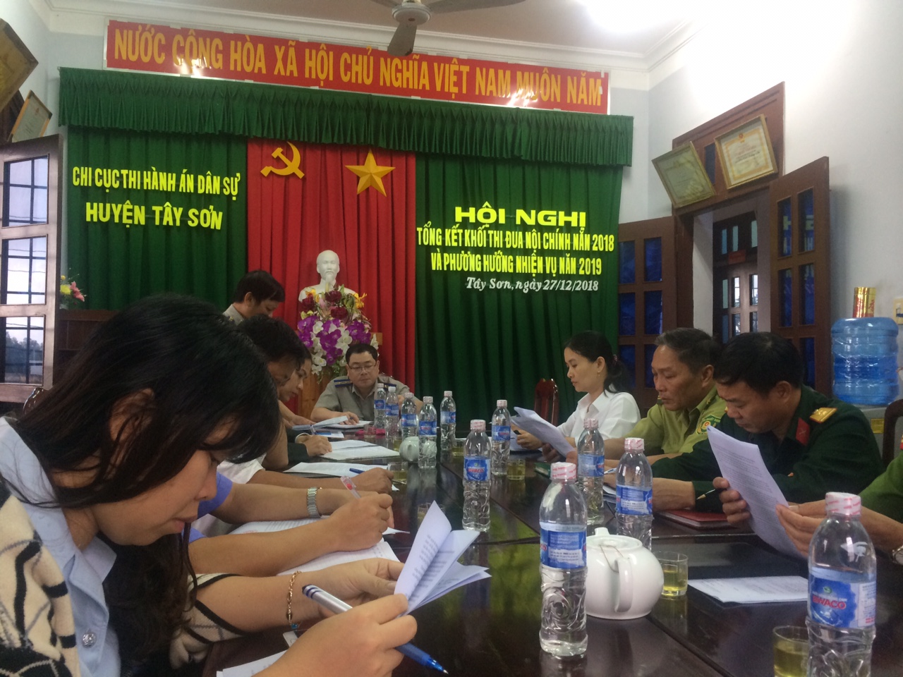 Chi cục Thi hành án dân sự huyện Tây Sơn tổ chức hội nghị tổng kết công tác thi đua khối nội chính