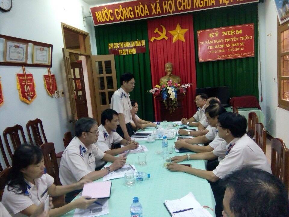Cục Thi hành án dân sự tỉnh Bình Định thăm và làm việc tại Chi cục Thi hành án dân sự thành phố Quy Nhơn