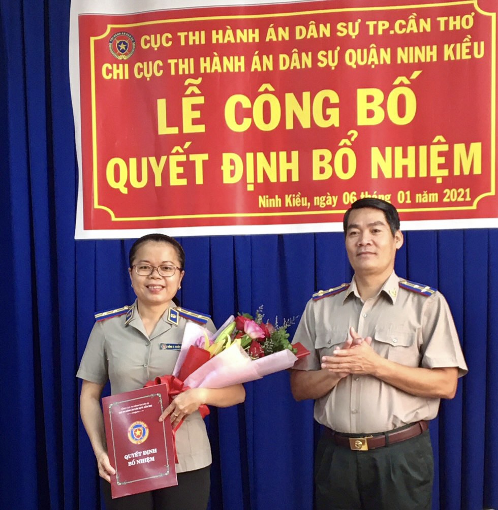 Chi cục Thi hành dân sự quận Ninh Kiều có tân Phó Chi cục trưởng