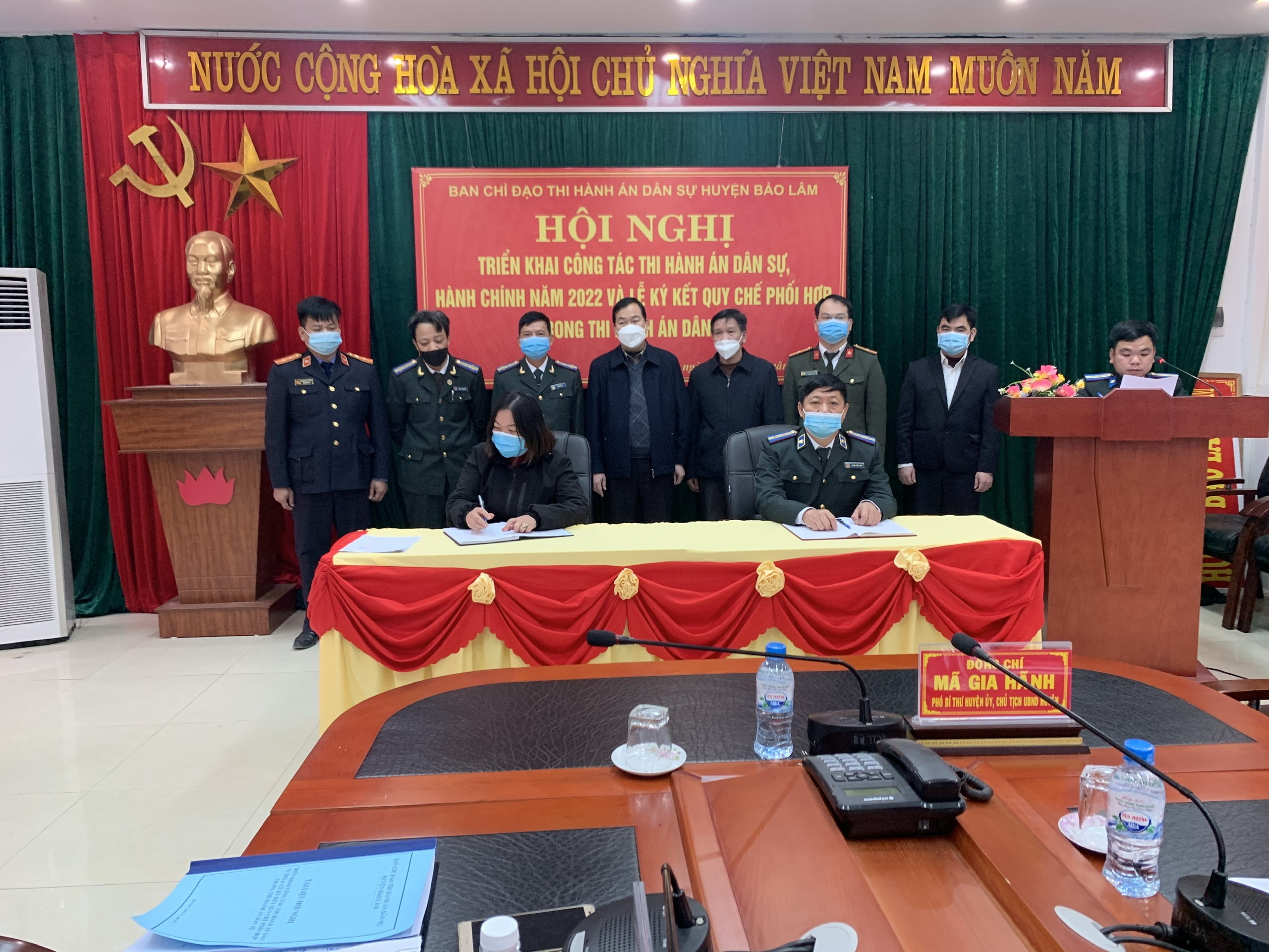 UBND huyện Bảo Lâm - Ban chỉ đạo Thi hành án dân sự đã tổ chức Hội nghị triển khai  công tác thi hành án dân sự, hành chính năm 2022 và Lễ ký kết Quy chế phối hợp giữa Chi cục Thi hành án dân sự huyện với UBND các xã, Thị trấn trong công tác THADS