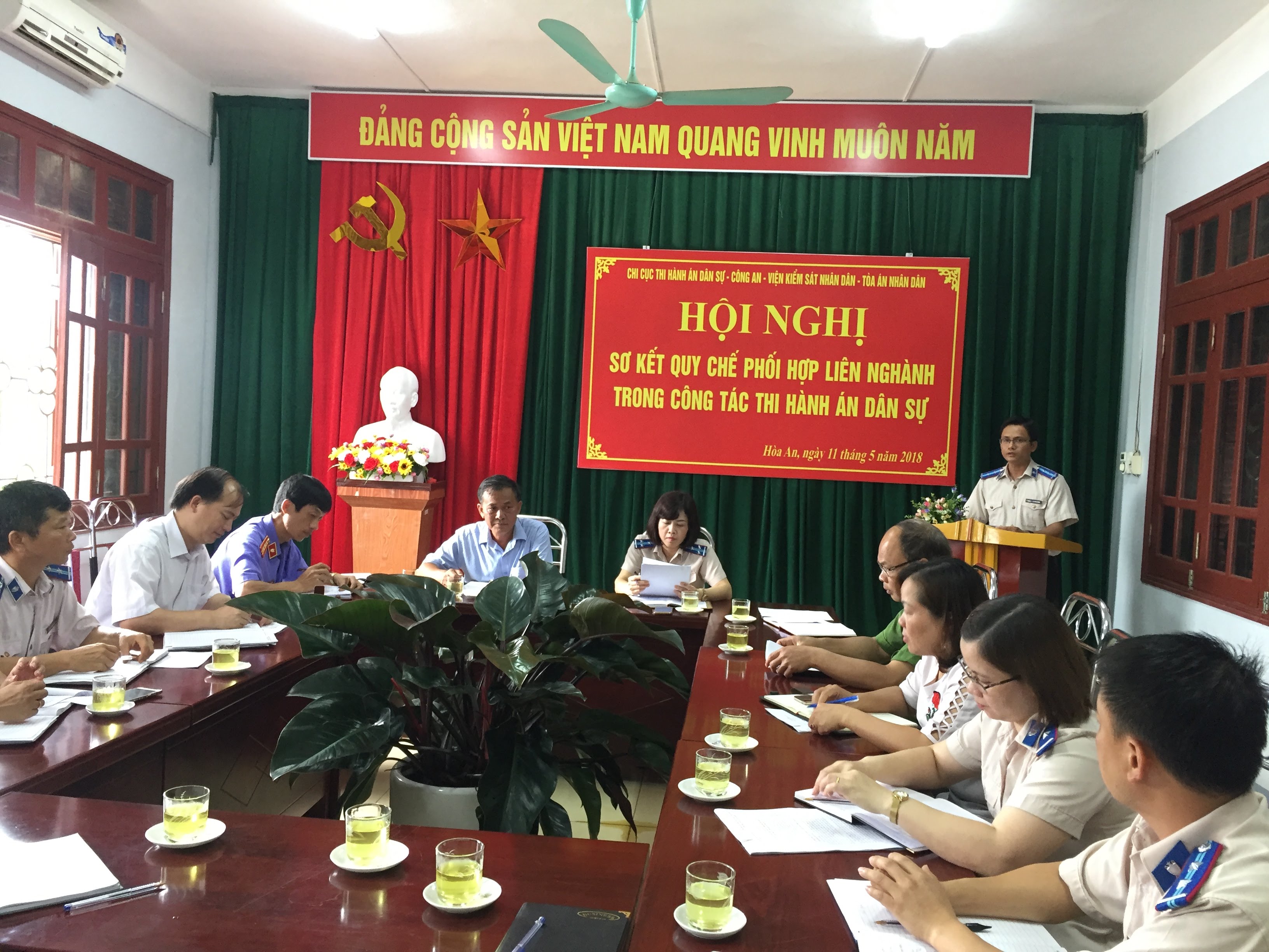 Chi cục Thi hành án dân sự huyện Hòa An tổ chức Hội nghị sơ kết Quy chế phối hợp liên ngành trong công tác thi hành án dân sự