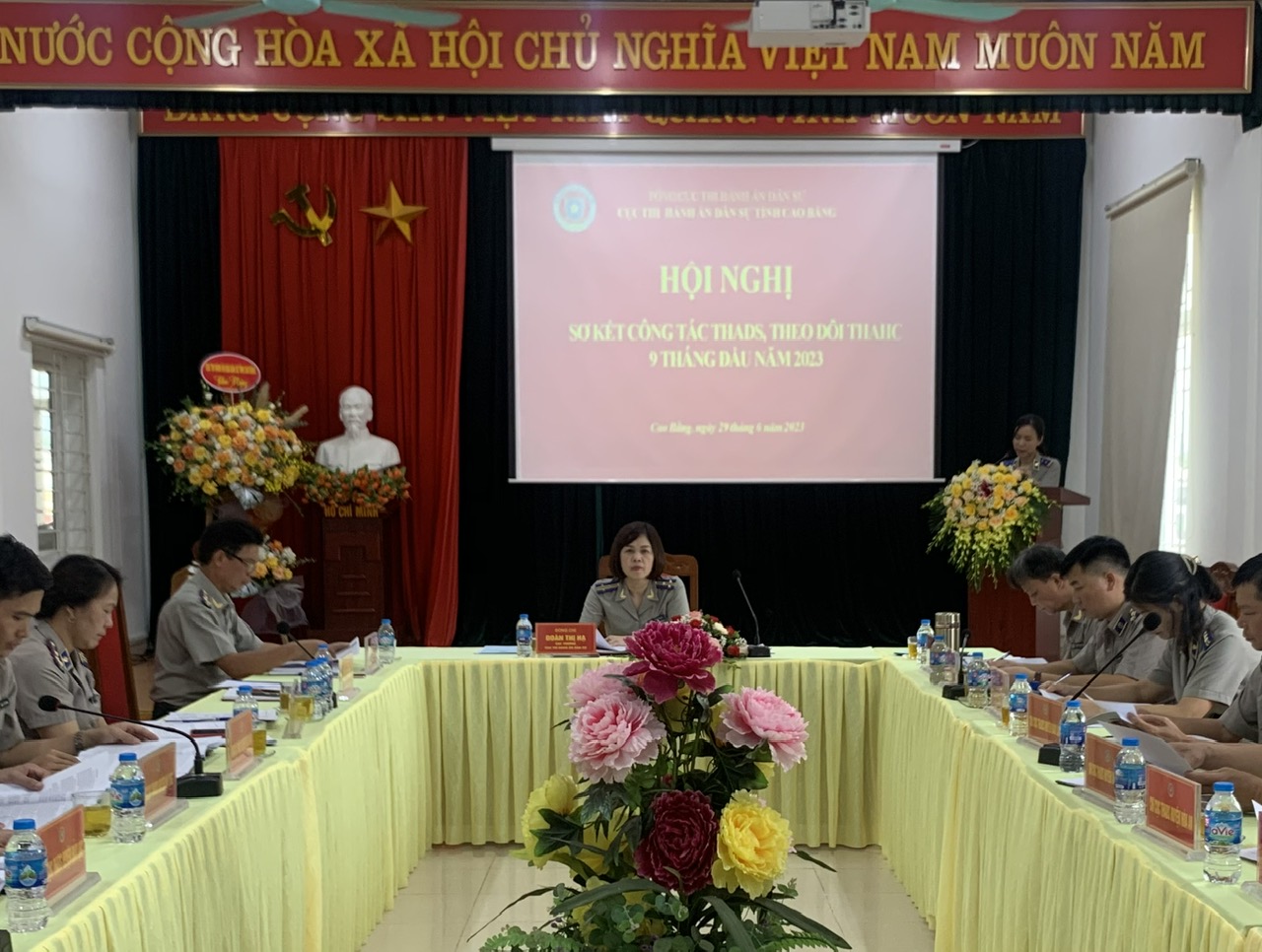 Cục Thi hành án dân sự tỉnh Cao Bằng tổ chức Hội nghị giao ban công tác THADS, hành chính 9 tháng đầu năm 2023