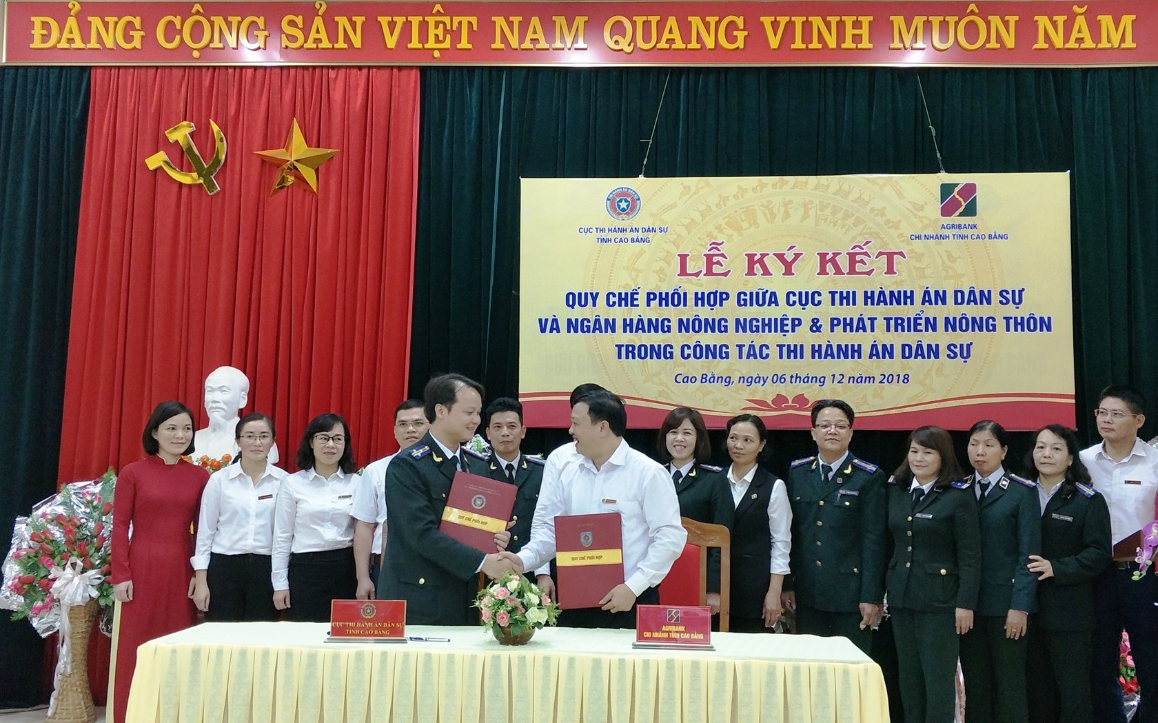 Cục Thi hành án dân sự và Ngân hàng Nông nghiệp và phát triển nông thôn Việt Nam chi nhánh tỉnh ký kết Quy chế phối hợp trong công tác thi hành án dân sự