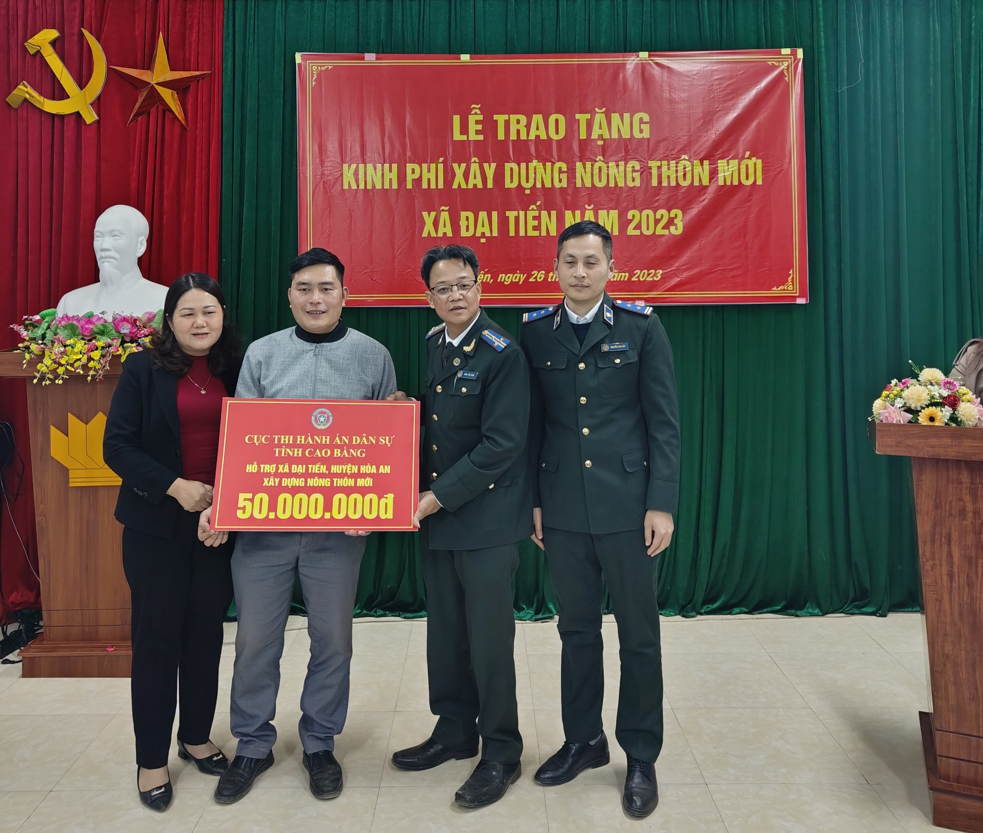Cục Thi hành án dân sự giúp đỡ xã Đại Tiến, huyện Hòa An tỉnh Cao Bằng đạt chuẩn nông thôn mới