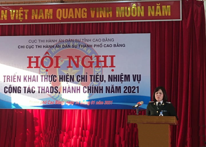 Chi cục Thi hành án dân sự thành phố Cao Bằng tổ chức Hội nghị triển khai công tác Thi hành án dân sự năm 2021
