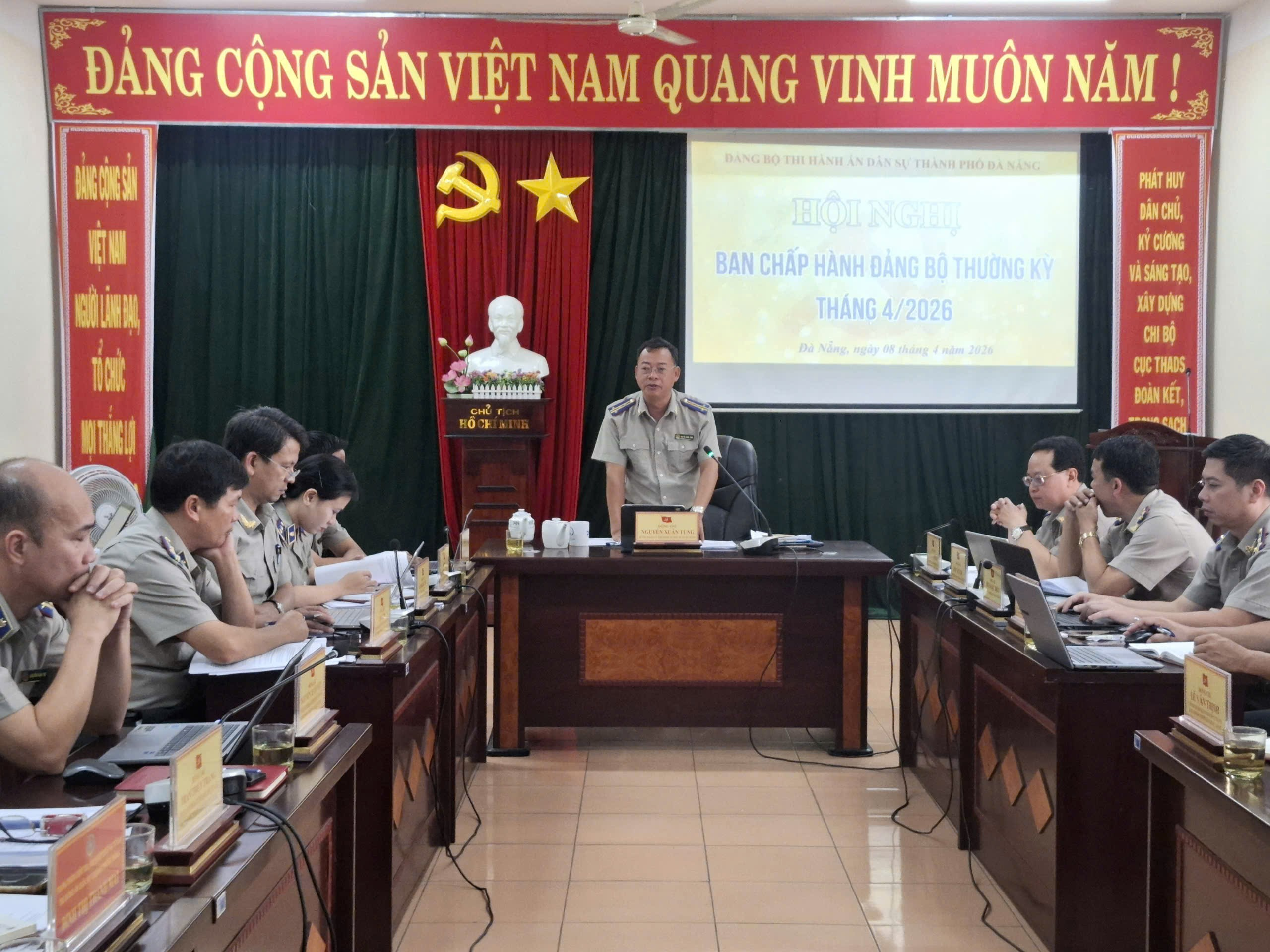 Đảng ủy Thi hành án dân sự thành phố tổ chức Hội nghị thường kỳ tháng 4.2026