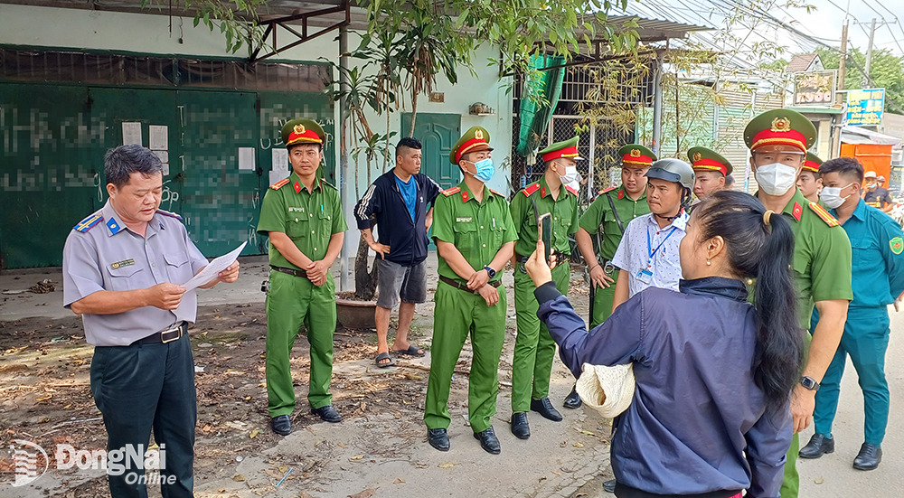 Cưỡng chế thi hành án việc chuyển giao quyền sử dụng đất tại phường Trảng Dài, thành phố Biên Hòa, tỉnh Đồng Nai