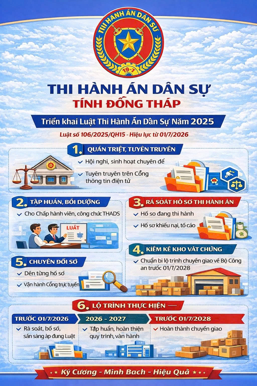 THI HÀNH ÁN DÂN SỰ TỈNH ĐỒNG THÁP TÍCH CỰC TRIỂN KHAI THI HÀNH LUẬT THI HÀNH ÁN DÂN SỰ NĂM 2025