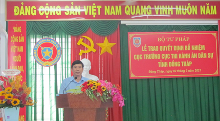 ông Phạm Thiện Nghĩa, Phó Bí thư Tỉnh ủy, Chủ tịch UBND tỉnh Đồng Tháp phát biểu tại buổi lễ