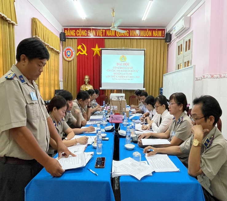 Đại hội Công đoàn cơ sở Chi cục Thi hành án dân sự huyện Lai Vung, lần thứ V, nhiệm kỳ 2023 - 2028