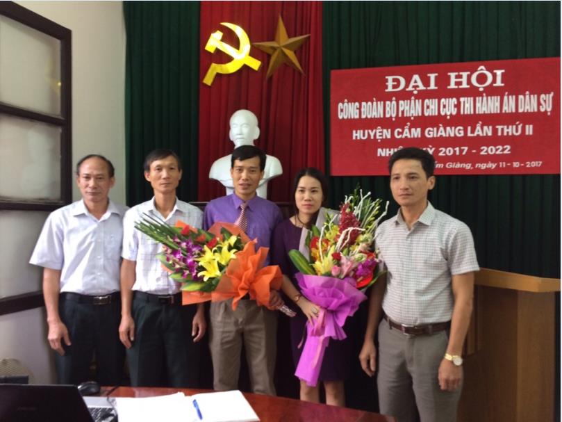 Công đoàn bộ phận Chi cục THADS huyện Cẩm Giàng tổ chức Đại hội lần thứ II, nhiệm kỳ 2017-2022.