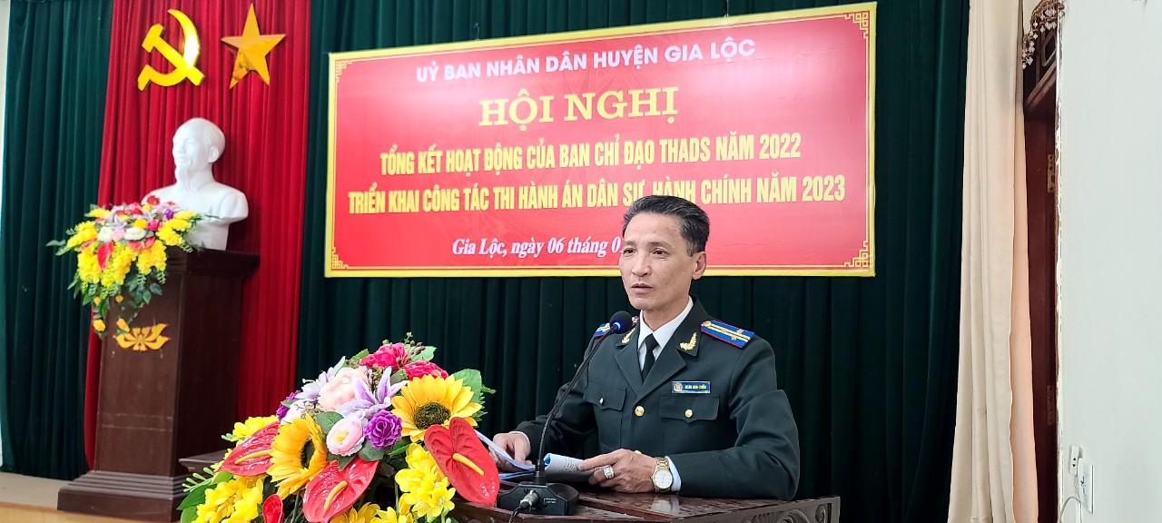Huyện Gia Lộc, tỉnh Hải Dương tổng kết hoạt động của Ban Chỉ đạo Thi hành án dân sự năm 2022 và triển khai công tác Thi hành án dân sự, theo dõi thi hành án hành chính năm 2023