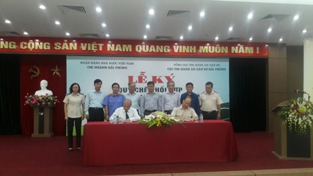 Lễ ký kết Quy chế phối hợp giữa Cục Thi hành án dân sự thành phố Hải Phòng và Ngân hàng Nhà nước Việt Nam Chi nhánh thành phố Hải Phòng trong công tác thi hành án dân sự.