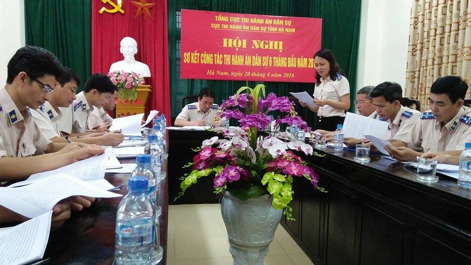 Cục Thi hành án dân sự tỉnh Hà Nam tổ chức Hội nghị sơ kết công tác thi hành án dân sự 6 tháng đầu năm 2016.