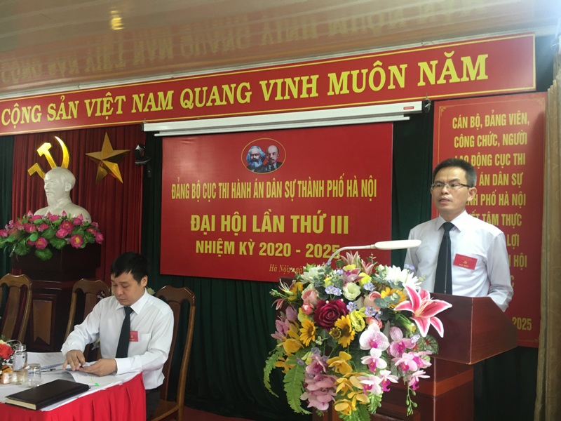 Đại hội Đảng bộ Cục Thi hành án dân sự thành phố Hà Nội lần thứ III, nhiệm kỳ 2020-2025