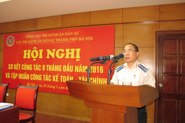 Cục Thi hành án dân sự thành phố Hà Nội tổ chức Hội nghị sơ kết công tác thi hành án dân sự 9 tháng đầu năm 2016 và tập huấn công tác Kế toán - Tài chính