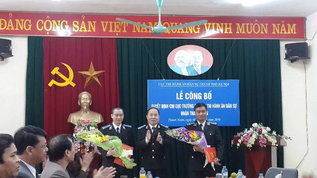 Lễ trao quyết định bổ nhiệm Chi cục trưởng Chi cục Thi hành án dân sự quận Thanh Xuân, quận Hai Bà Trưng thành phố Hà Nội